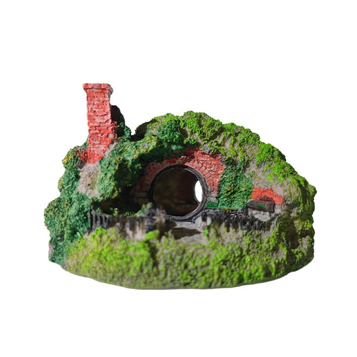 Resin Grass House Aquarium Ornament Natural Fish Tank Decoration Hideaway - A V528-SIMULATED-GRASS-HUT-2-724671