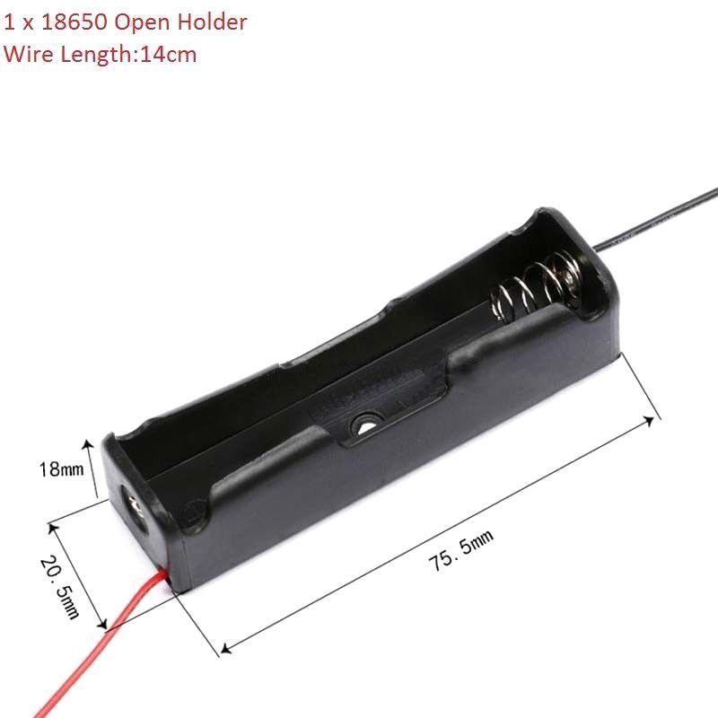 8 Pack 18650 Single Battery Holder Case Rechargeable 18650 Wire Lead Lithium V528-SINGLEBATTERYHOLDER-8-669051