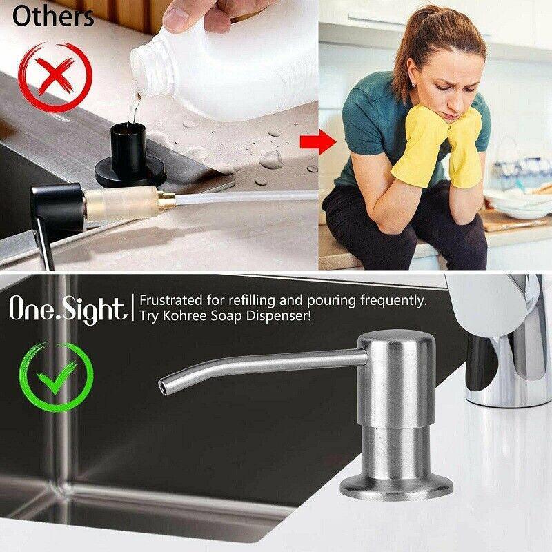 Stainless Steel Sink Soap Dispenser Extension Tube Kit Kitchen Sink Pumps Hand V528-SINKSOAP-275562
