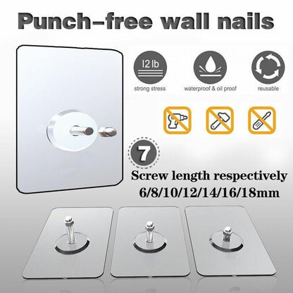 10X Punch-Free Adhesive Wall Hanging Hooks - 14mm V528-SIZE-14MM59009