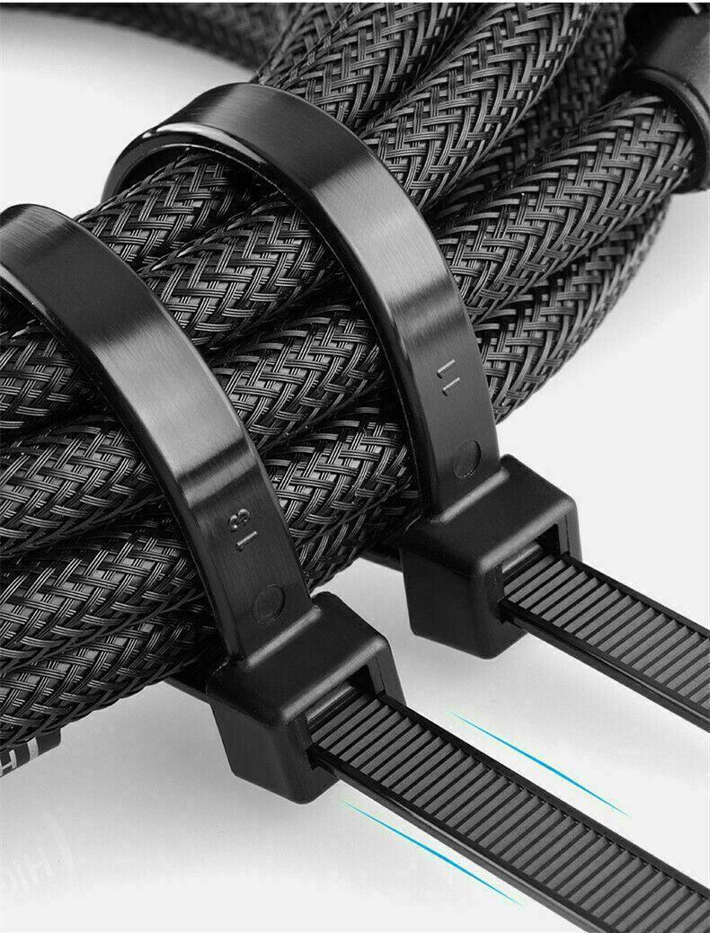 50X Cable Ties Zip Ties Nylon Uv Stabilised Black Cable Tie - 4.8*250mm V528-SIZE-4-8-250MM-QTY-5010943