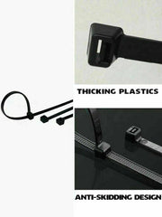 50X Cable Ties Zip Ties Nylon Uv Stabilised Black Cable Tie - 4.8*250mm V528-SIZE-4-8-250MM-QTY-5010943