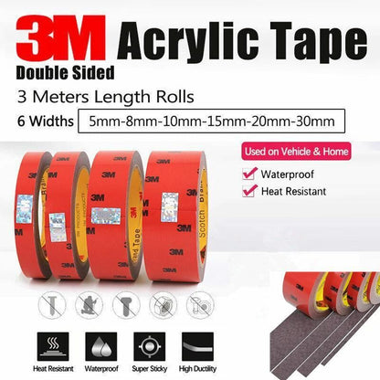 Vehicle 3M Strong Permanent Double Sided Super Sticky Versatile Roll Tape Craft - 8mm V528-SIZE-8MM-QTY-1ROLL70312