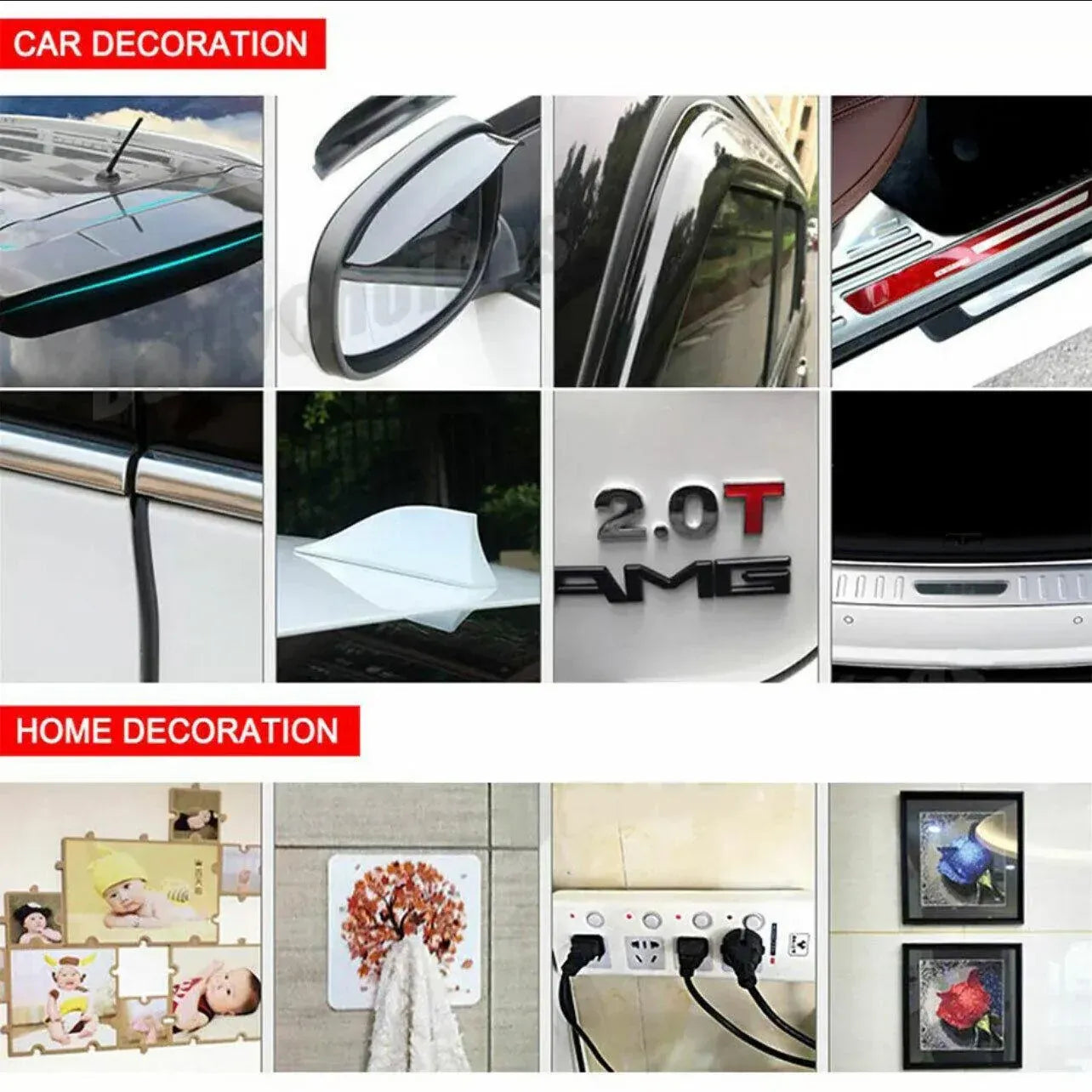 Vehicle 3M Strong Permanent Double Sided Super Sticky Versatile Roll Tape Craft - 8mm V528-SIZE-8MM-QTY-1ROLL70312