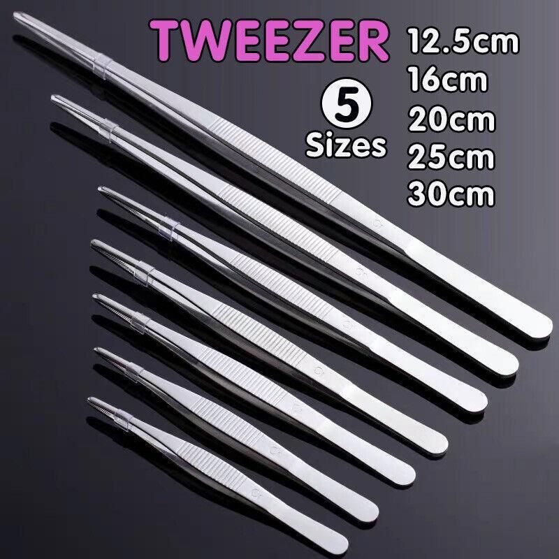 Kitchen Tweezers Silver Garden Tweezer For Professional Use Craft Home Long Au - CR 25cm