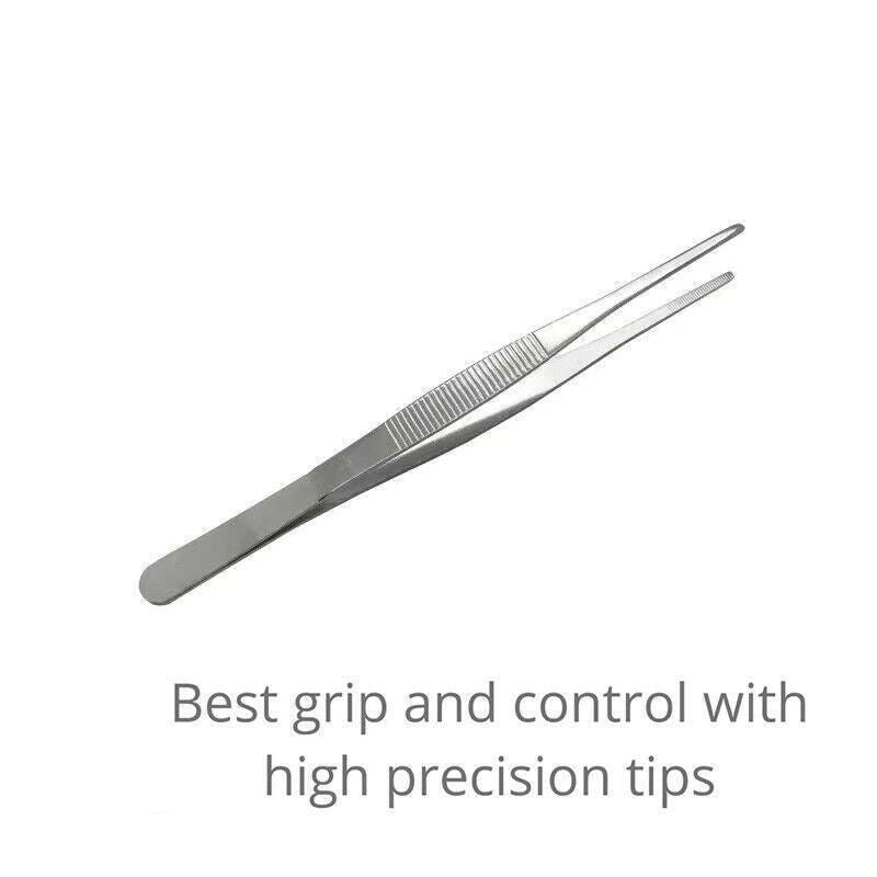 Kitchen Tweezers Silver Garden Tweezer For Professional Use Craft Home Long Au - CR 25cm