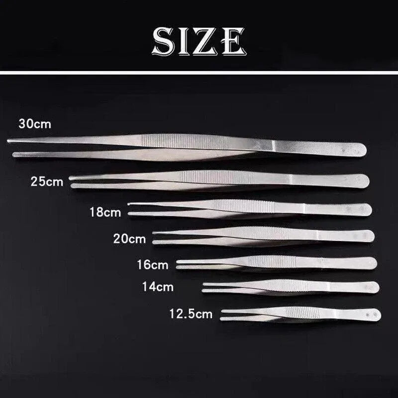 Kitchen Tweezers Silver Garden Tweezer For Professional Use Craft Home Long Au - CR 30cm V528-SIZE-CR30CM77319