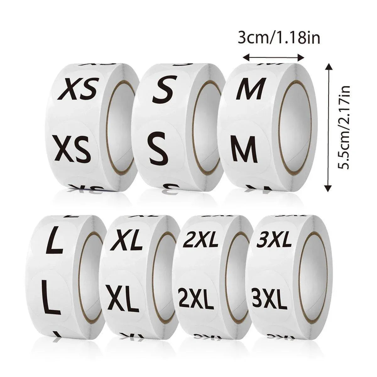 7 Rolls Clothing Size Label Sticker 1Inch Round Size Sticker Labels Self Adhesive V528-SIZE-LABEL-7ROLL-107459