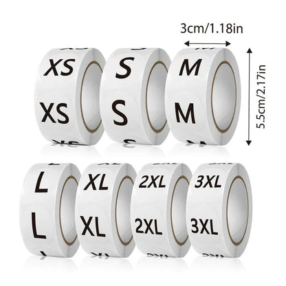 7 Rolls Clothing Size Label Sticker 1Inch Round Size Sticker Labels Self Adhesive V528-SIZE-LABEL-7ROLL-107459