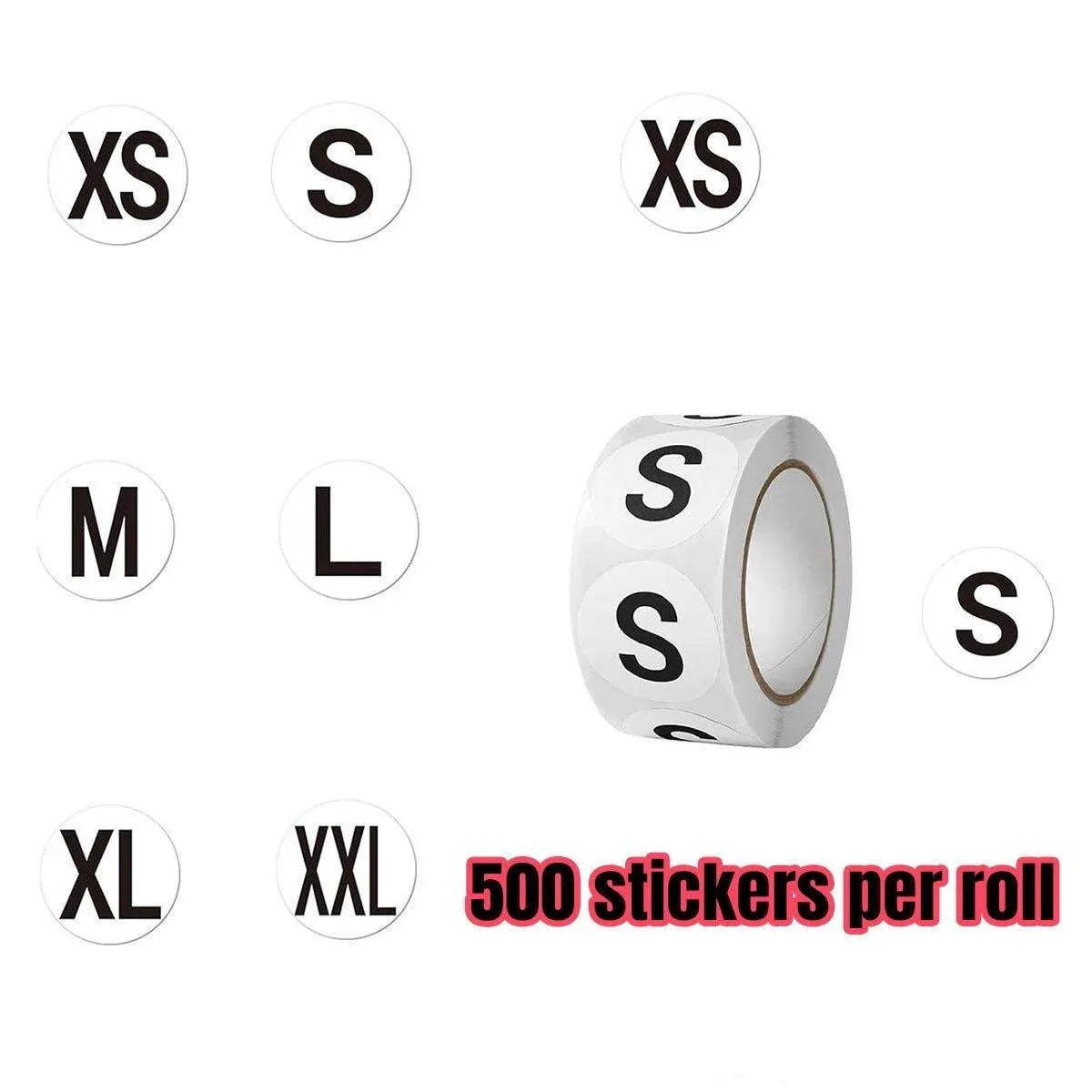 7 Rolls Clothing Size Label Sticker 1Inch Round Size Sticker Labels Self Adhesive V528-SIZE-LABEL-7ROLL-107459