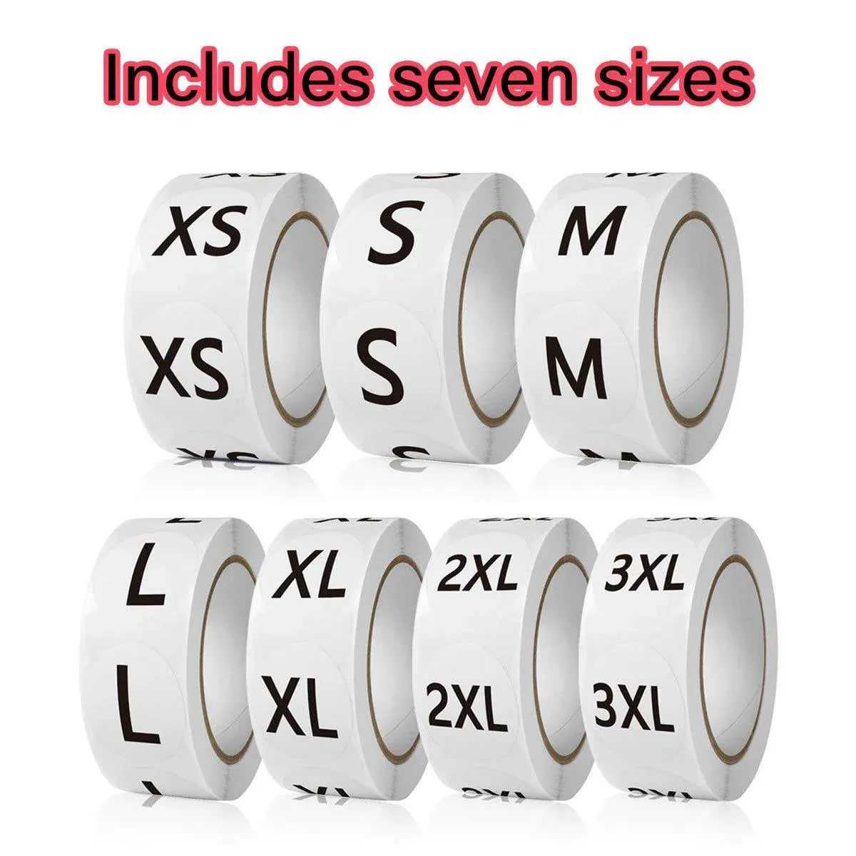 7 Rolls Clothing Size Label Sticker 1Inch Round Size Sticker Labels Self Adhesive V528-SIZE-LABEL-7ROLL-107459