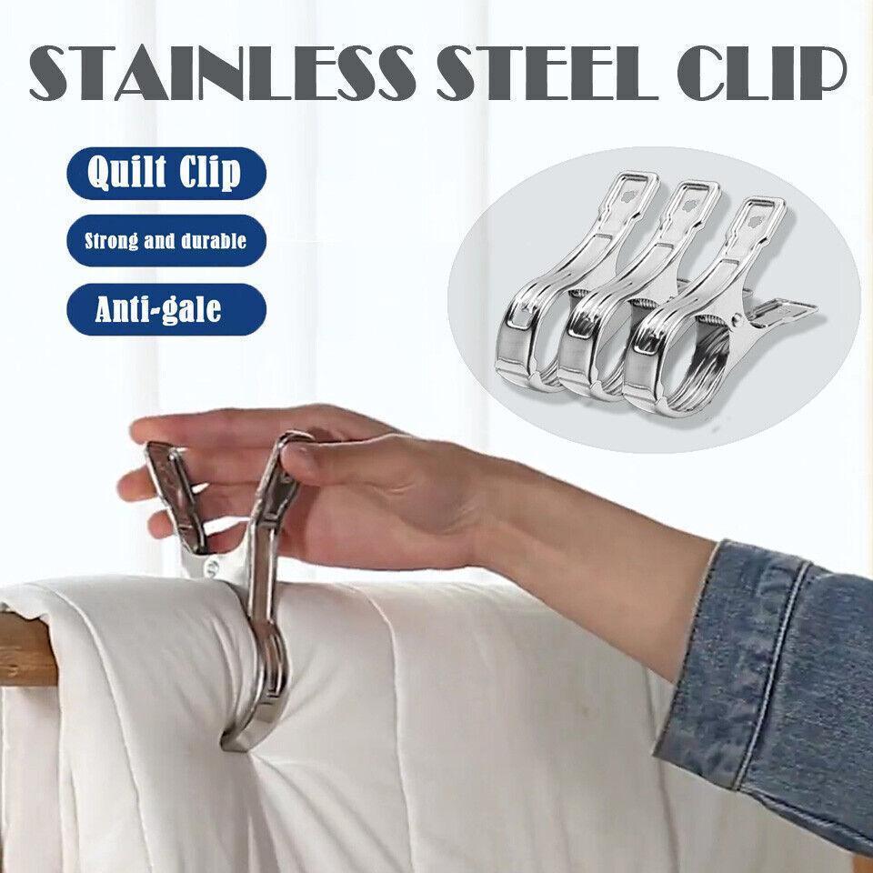 Large Stainless Steel Clothes Pegs Hanging Clip Laundry Windproof Clamp - 9cm *16 PCS V528-SIZEANDQTY-9CM-16PCS23286