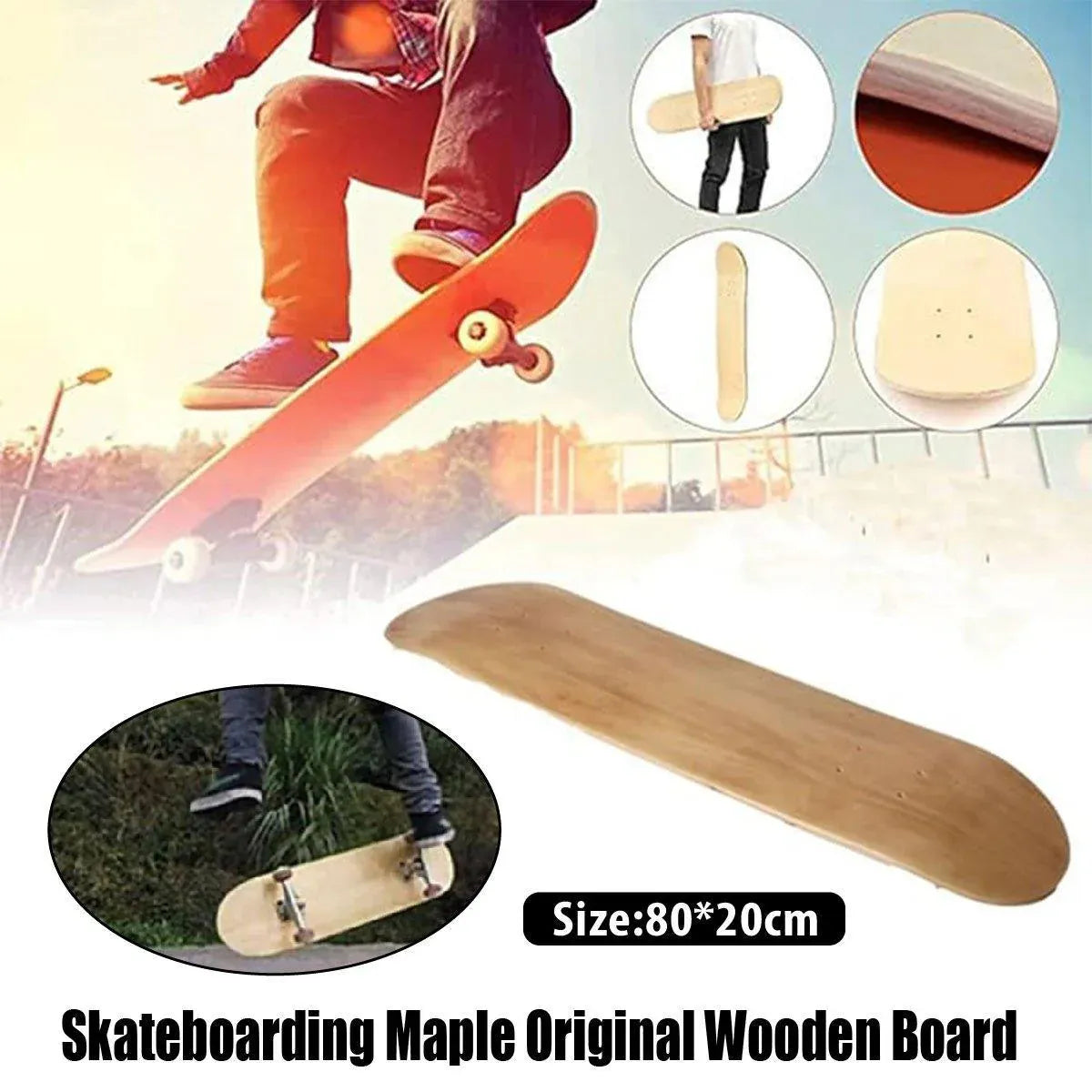 Skateboard Deck Surface Durable Non-Slip Grip Tape Replacement Board Parts V528-SKATEBOARD-WITHOUT-WHEELS-429292