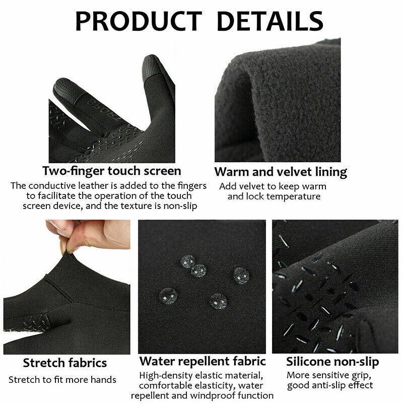 Winter Warm Thermal Outdoor Sports Waterproof Windproof Touch Screen Ski Gloves - L V528-SKIGLOVES-BLACK-L-139852