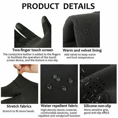 Winter Warm Thermal Outdoor Sports Waterproof Windproof Touch Screen Ski Gloves - M V528-SKIGLOVES-BLACK-M-250800