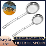 Oil Separator Spoon Mesh Fine Hole Filter Degreasing Residue Cooking Tool - Samll V528-SKIMMER-SPOON-S-815091