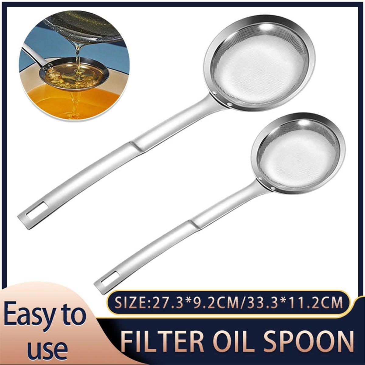 Oil Separator Spoon Mesh Fine Hole Filter Degreasing Residue Cooking Tool - Samll V528-SKIMMER-SPOON-S-815091