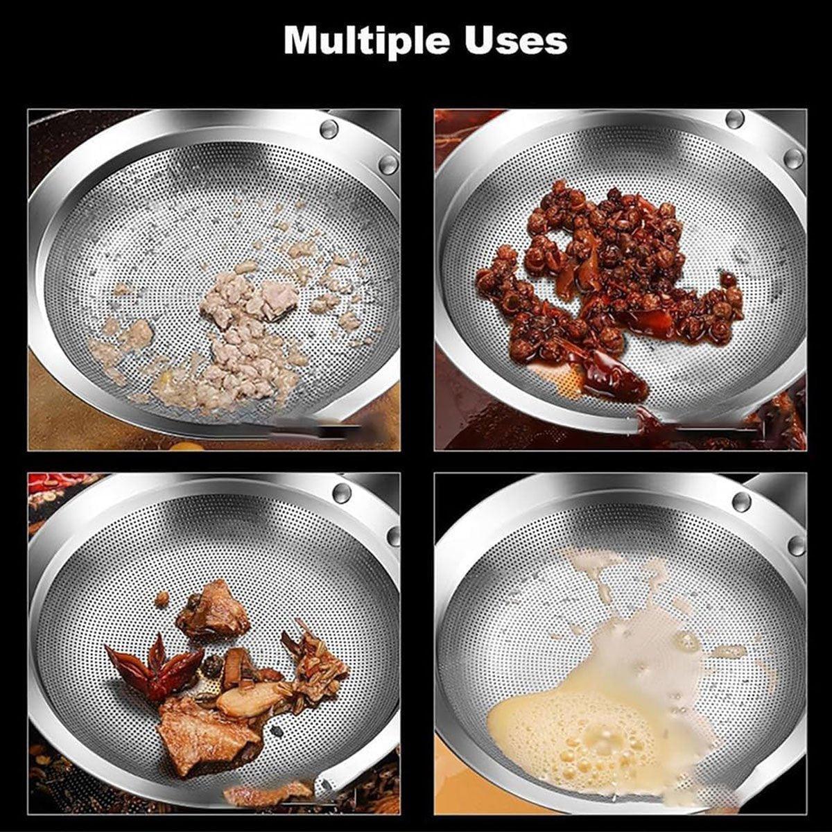 Oil Separator Spoon Mesh Fine Hole Filter Degreasing Residue Cooking Tool - Samll V528-SKIMMER-SPOON-S-815091