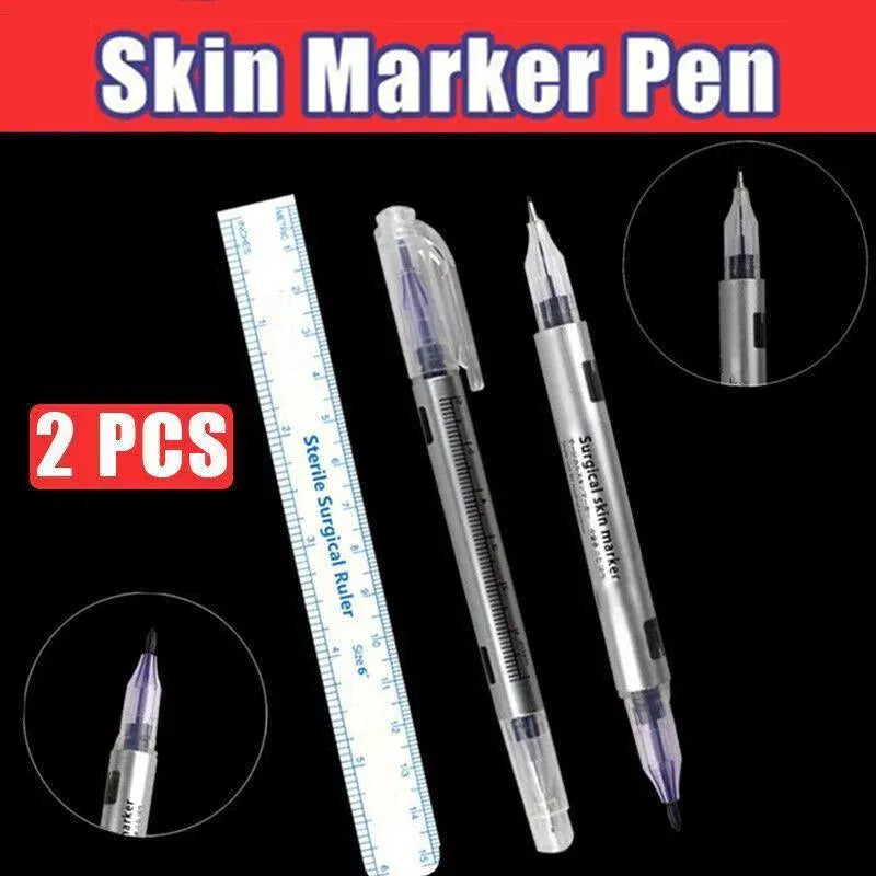 Microblading Tattoo Eyebrow Surgical Skin Marker Pen Ruler Tattoo Piercing 2Pcs V528-SKINMARKERPEN-2PCS-459972