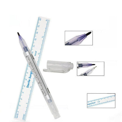 Microblading Tattoo Eyebrow Surgical Skin Marker Pen Ruler Tattoo Piercing 2Pcs V528-SKINMARKERPEN-2PCS-459972