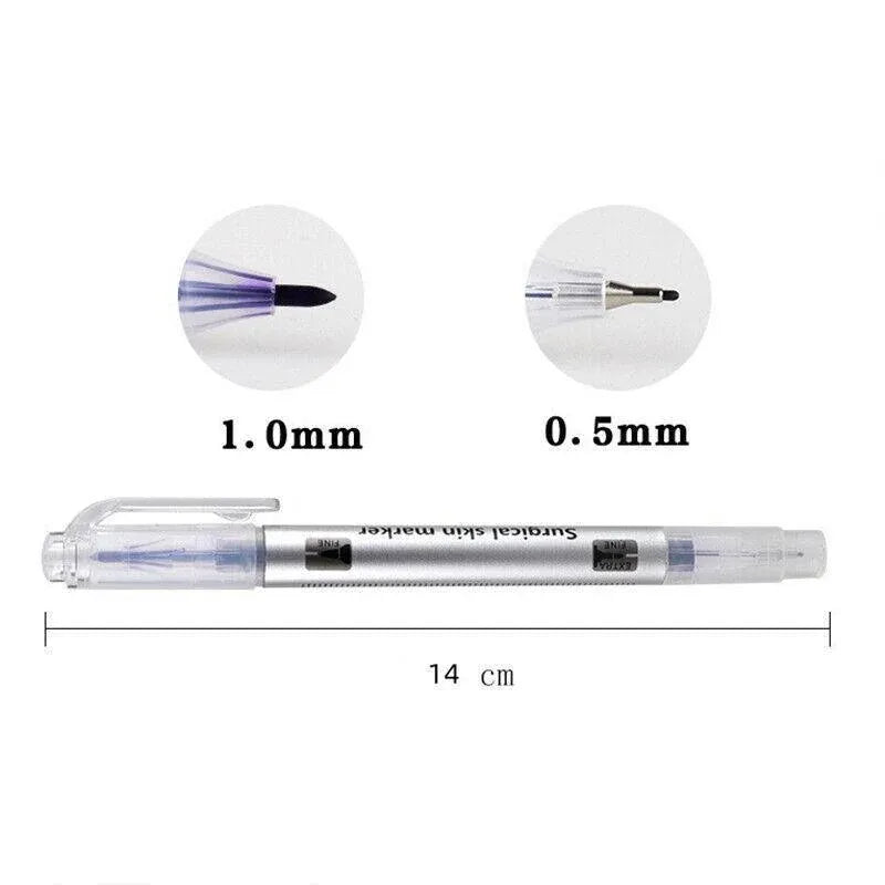 Microblading Tattoo Eyebrow Surgical Skin Marker Pen Ruler Tattoo Piercing 2Pcs V528-SKINMARKERPEN-2PCS-459972