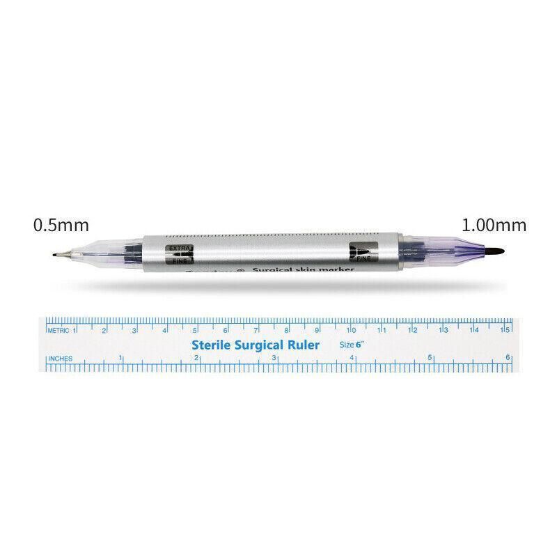Microblading Tattoo Eyebrow Surgical Skin Marker Pen Ruler Tattoo Piercing 2Pcs V528-SKINMARKERPEN-2PCS-459972