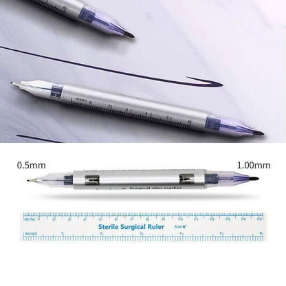 Microblading Tattoo Eyebrow Surgical Skin Marker Pen Ruler Tattoo Piercing 2Pcs V528-SKINMARKERPEN-2PCS-459972