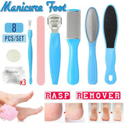 8Pcs Manicure Foot Rasp File Hard Dead Skin Remover Pedicure Peeling Tools Kit V528-SKIRTINGBOARD-8PCS-BLUE-445522