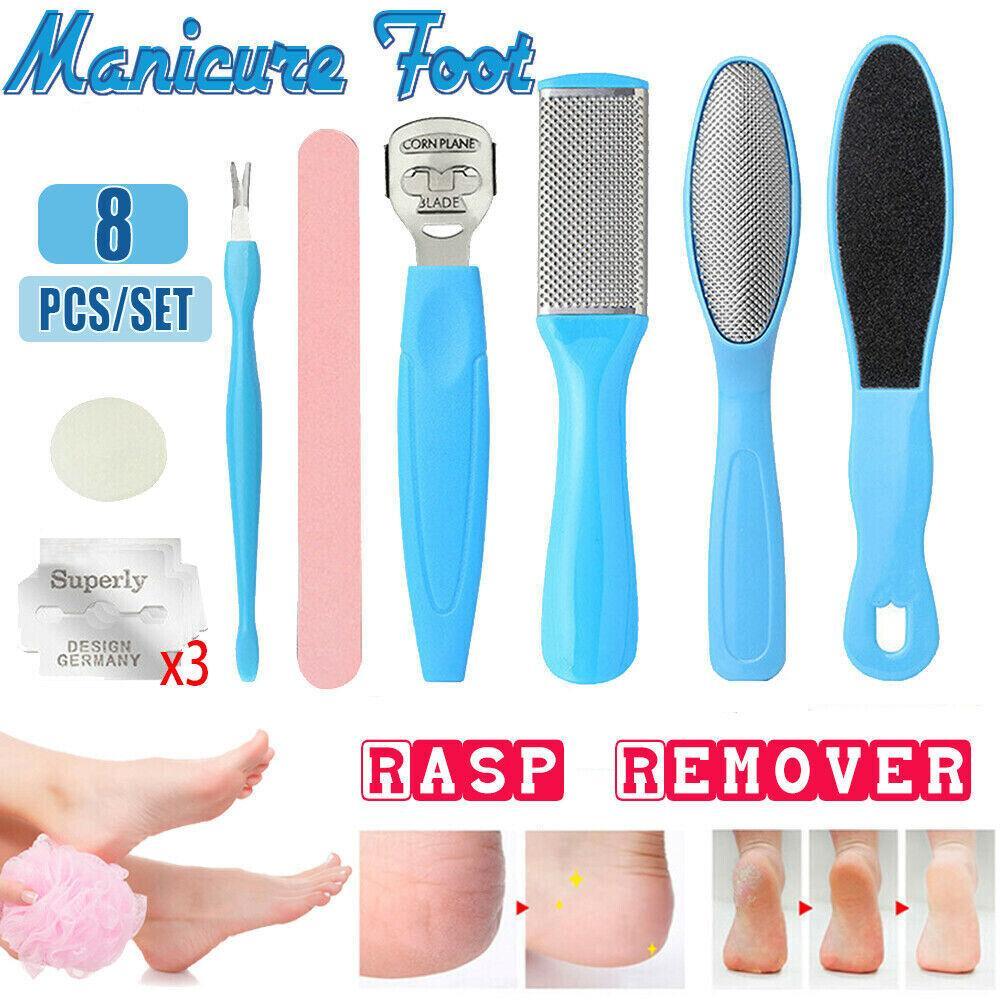8Pcs Manicure Foot Rasp File Hard Dead Skin Remover Pedicure Peeling Tools Kit V528-SKIRTINGBOARD-8PCS-BLUE-445522