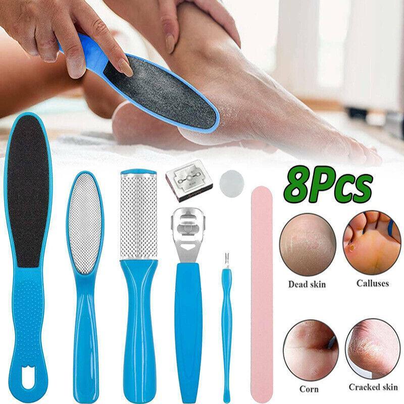 8Pcs Manicure Foot Rasp File Hard Dead Skin Remover Pedicure Peeling Tools Kit V528-SKIRTINGBOARD-8PCS-BLUE-445522