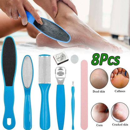 8Pcs Manicure Foot Rasp File Hard Dead Skin Remover Pedicure Peeling Tools Kit V528-SKIRTINGBOARD-8PCS-BLUE-445522