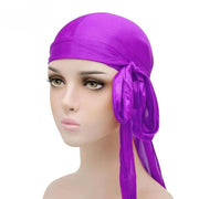 Velvet Durag Silky Hat Cap Men Women Premium Designer Doo Rag Wave Silk Headwear - Sliver grey V528-SLCOLOUR-SLIVERGREY22517