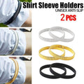 Unisex Anti-Slip Shirt Sleeve Holders Fashion Elastic Armbands Hold Ups Garter - Silver V528-SLEEVEHOLDER-SILVER2PCS-747901