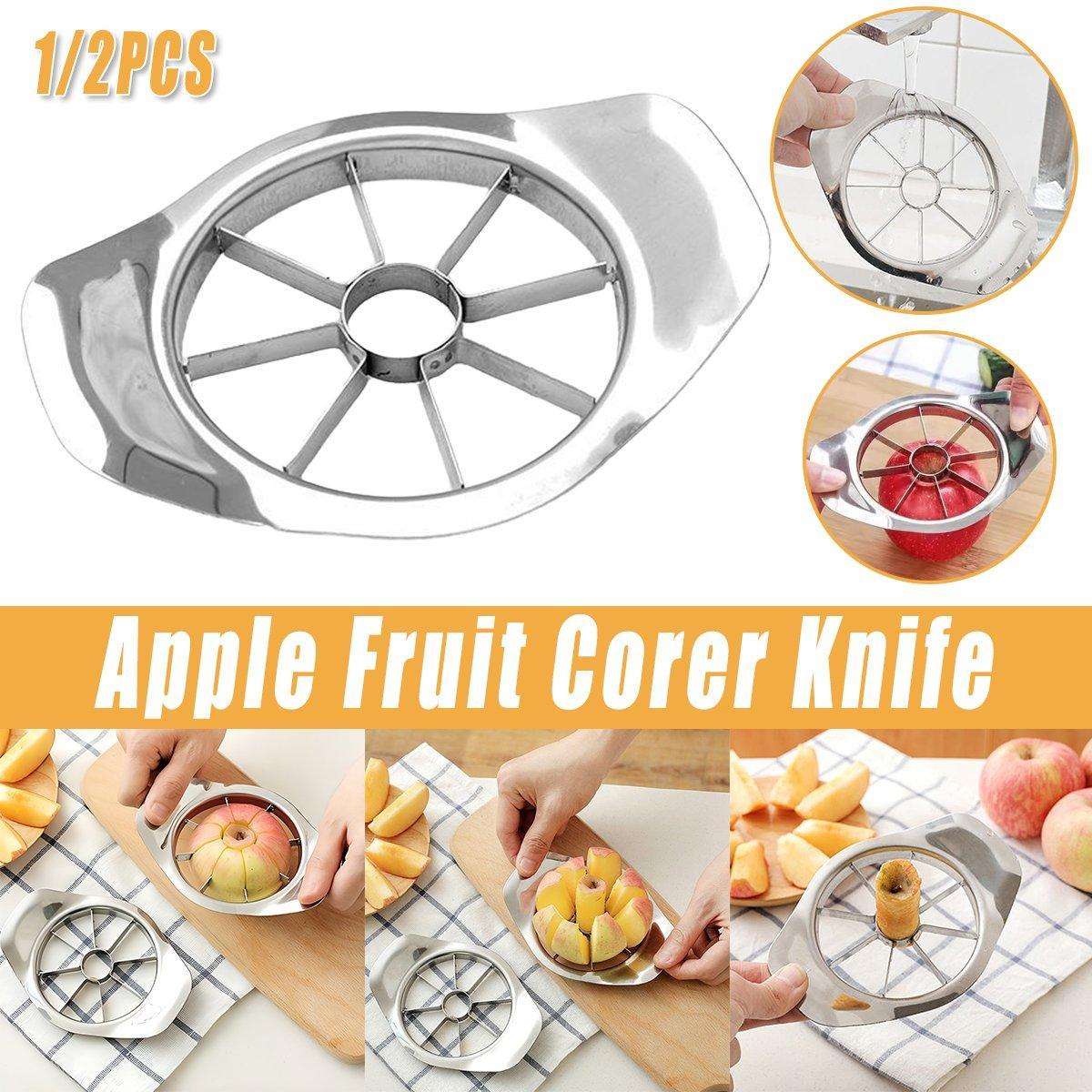 1/2PCS Apple Corer Slicer Peeler Stainless Steel Fruit Cutter Divider Home Tool - 1PC V528-SLICER-1PC-497342