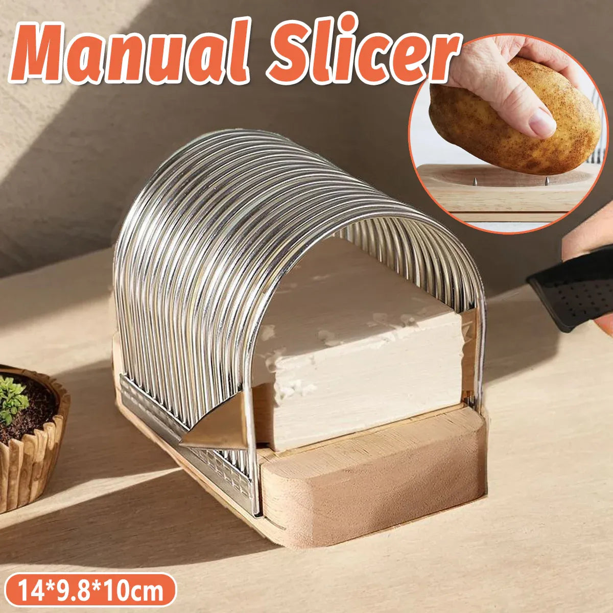 Multifunction Kitchen Bread Toast Slicer Potato Cheese Baking Cutter Divider V528-SLICER-SILVER-948200