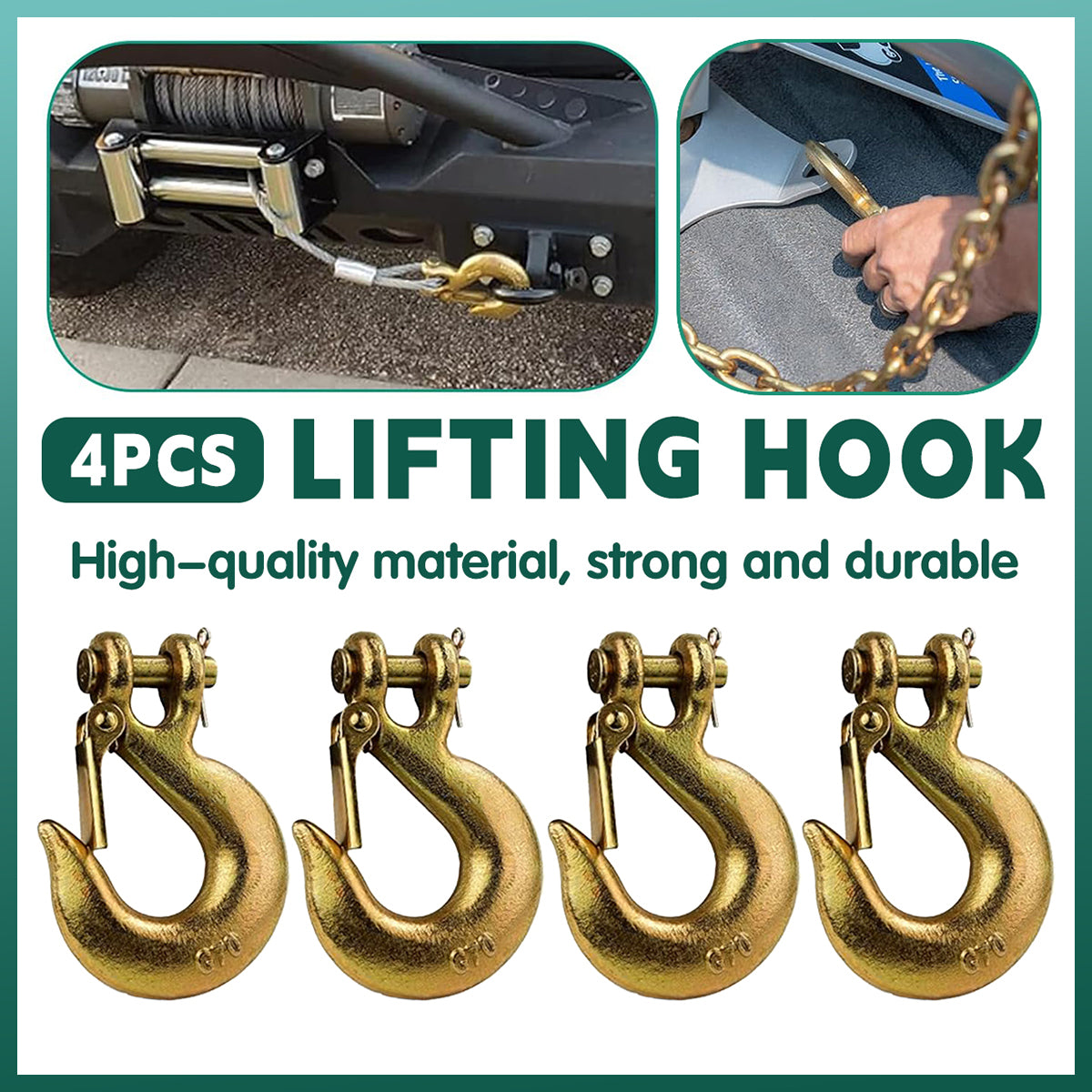 4pcs Sheep Horn Grab Hooks Slide Hooks Chain Link Hooks Heavy Duty Hanging Tools V528-SLIDING-HOOK-YJHG516-4PC-529570