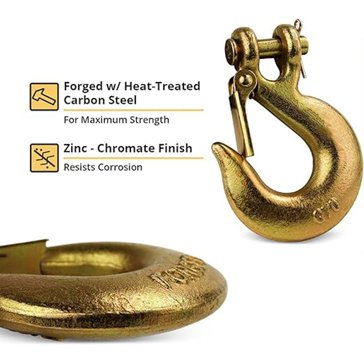 4pcs Sheep Horn Grab Hooks Slide Hooks Chain Link Hooks Heavy Duty Hanging Tools V528-SLIDING-HOOK-YJHG516-4PC-529570