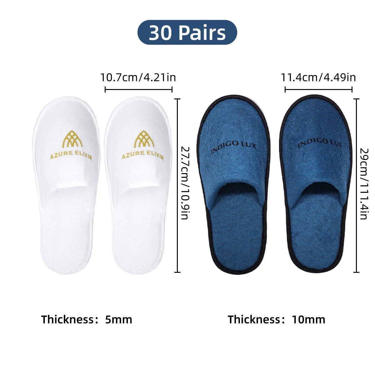 30 Pairs Hotel Guesthouse Hospitality Slippers for Household Comfort and Use - Blue V528-SLIPPERS-30PCS-144059