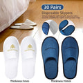 30 Pairs Hotel Guesthouse Hospitality Slippers for Household Comfort and Use - White V528-SLIPPERS-30PCS-361518