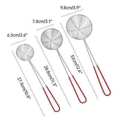 3X Stainless Steel Slotted Filter Spoon MilkTea Kitchen Tool OilSkimmer Strainer V528-SLOTTED-SPOON-3PCS-977474
