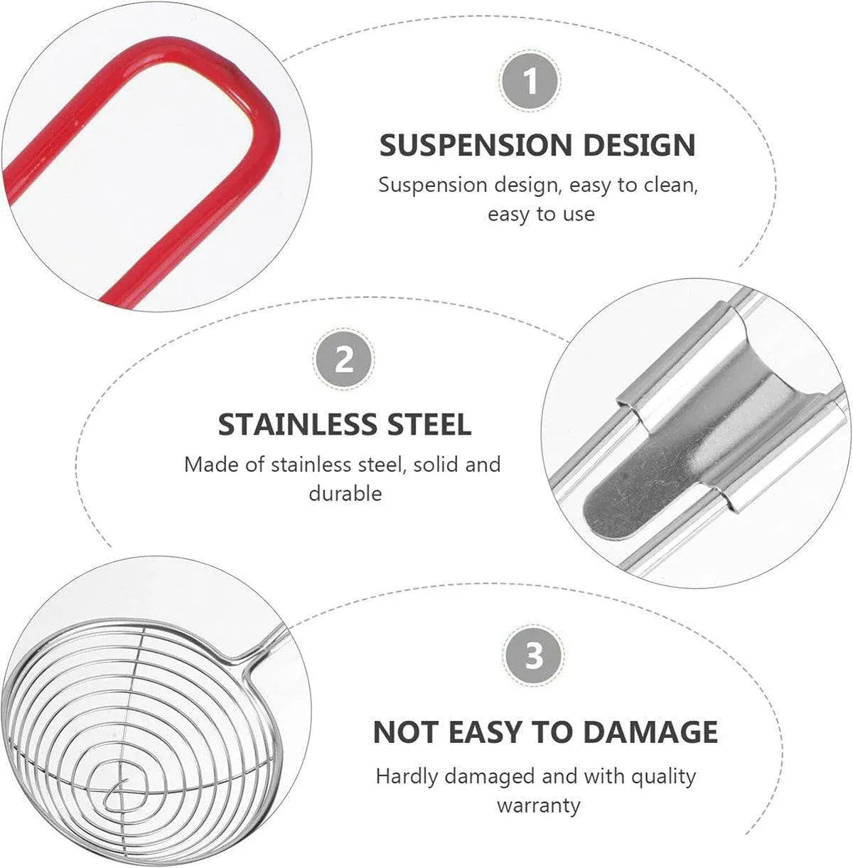 3X Stainless Steel Slotted Filter Spoon MilkTea Kitchen Tool OilSkimmer Strainer V528-SLOTTED-SPOON-3PCS-977474