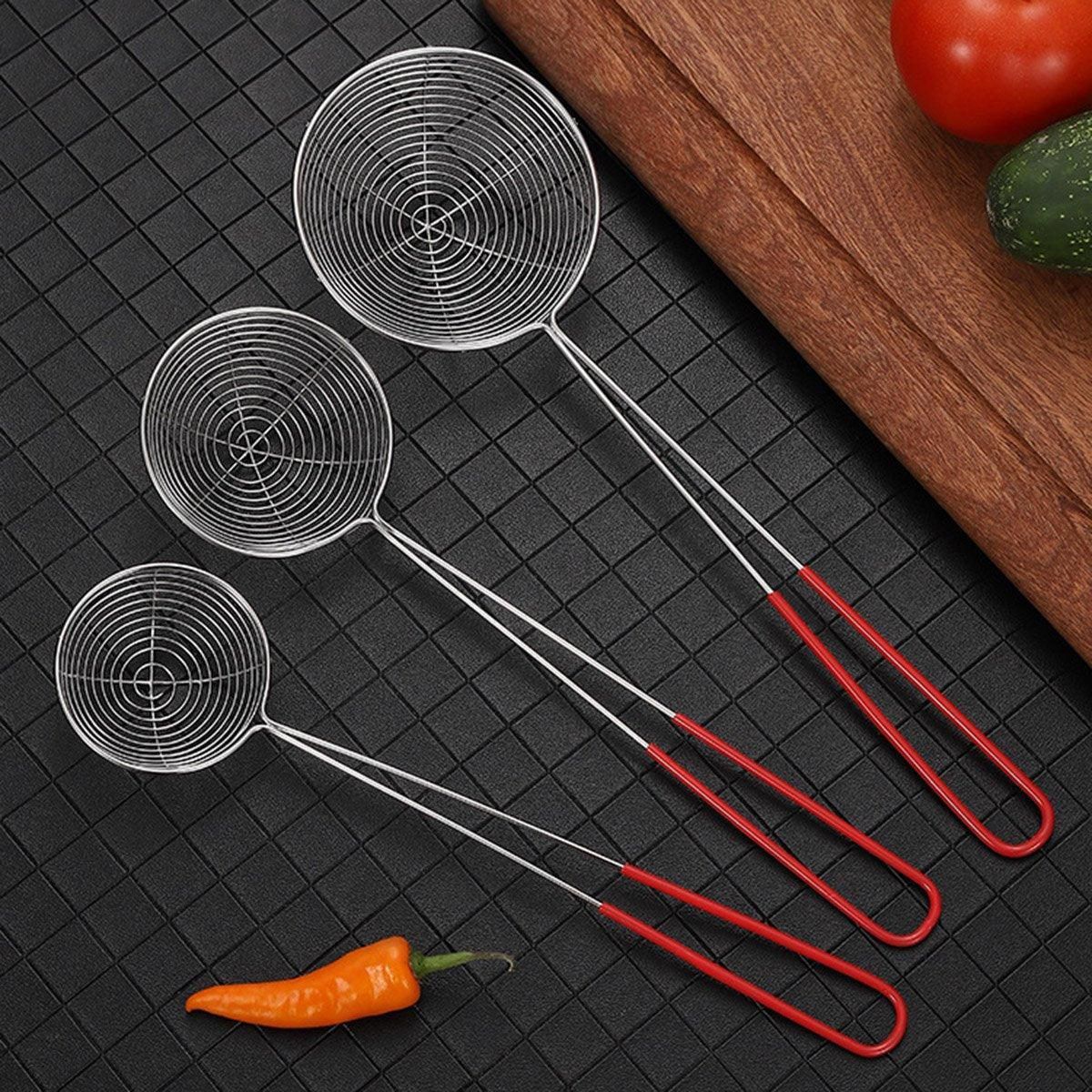 3X Stainless Steel Slotted Filter Spoon MilkTea Kitchen Tool OilSkimmer Strainer V528-SLOTTED-SPOON-3PCS-977474