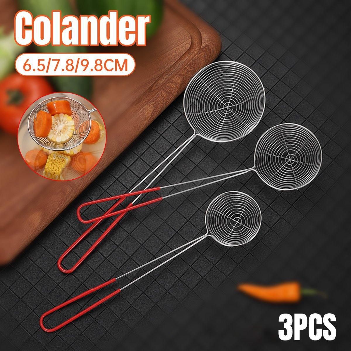 3X Stainless Steel Slotted Filter Spoon MilkTea Kitchen Tool OilSkimmer Strainer V528-SLOTTED-SPOON-3PCS-977474