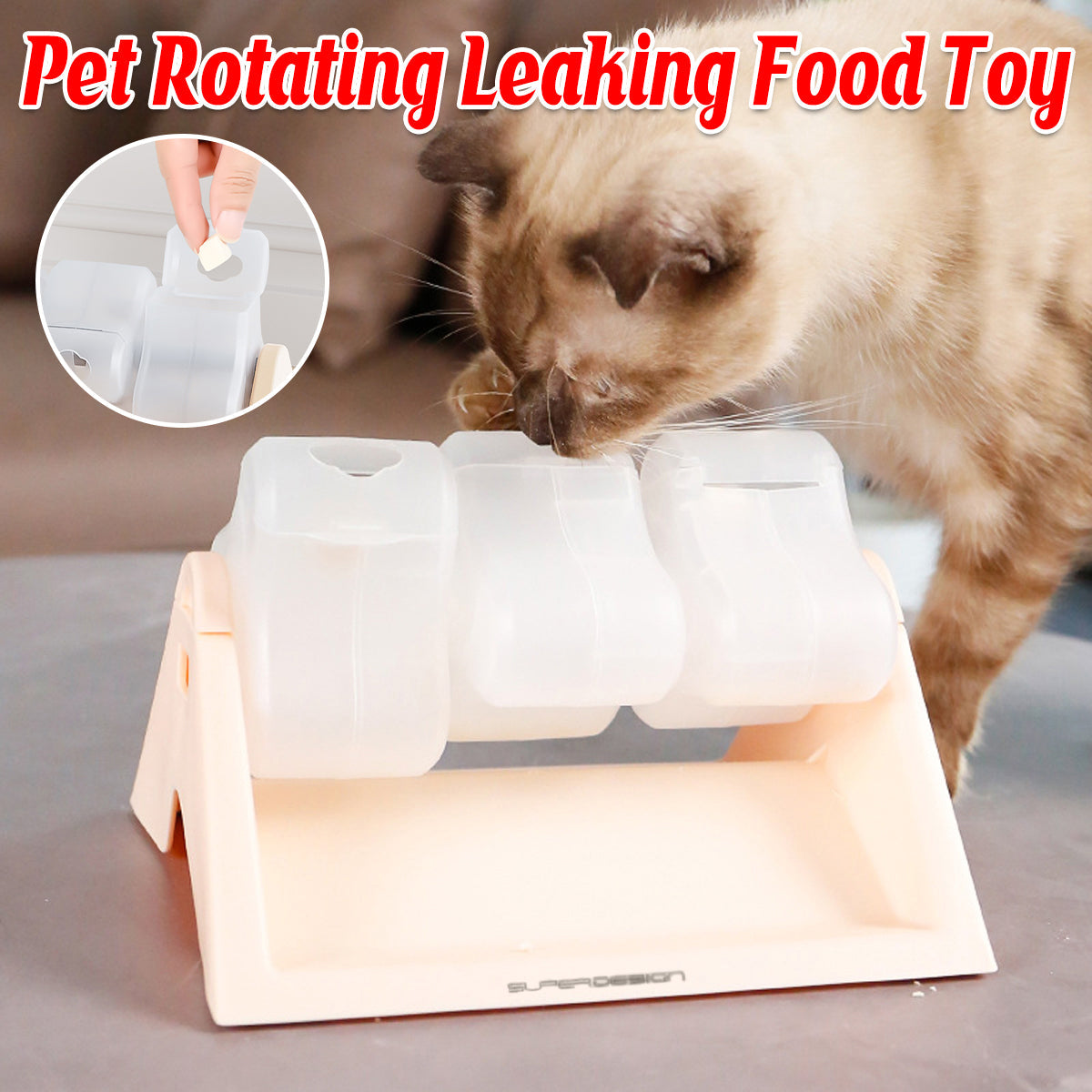 Cat Puzzle Feeder Toy Turntable Leaky Food Dispenser for Snacks Freeze Treats V528-SLOW-FEEDER-242760