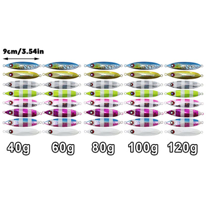 Fishing Lure Bait Set 8pcs Conical Boat Tackle Artificial Hard Bait Accessories - 100g V528-SLOW-JIGGING-LURE-8-100-137568