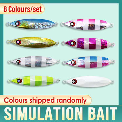 Fishing Lure Bait Set 8pcs Conical Boat Tackle Artificial Hard Bait Accessories - 40g V528-SLOW-JIGGING-LURE-8-40-341990