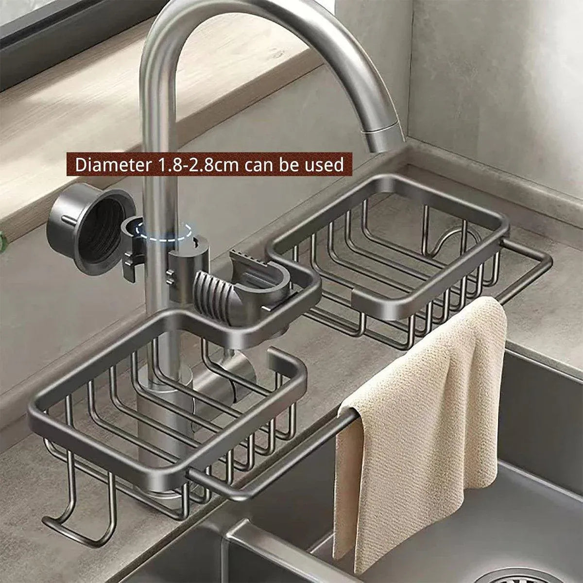 Multifunctional Faucet Shelf Kitchen Storage Sink Draining Basket Household Rack - Black V528-SLT-BLACK-131434
