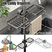 Multifunctional Faucet Shelf Kitchen Storage Sink Draining Basket Household Rack - Grey V528-SLT-GREY-969399