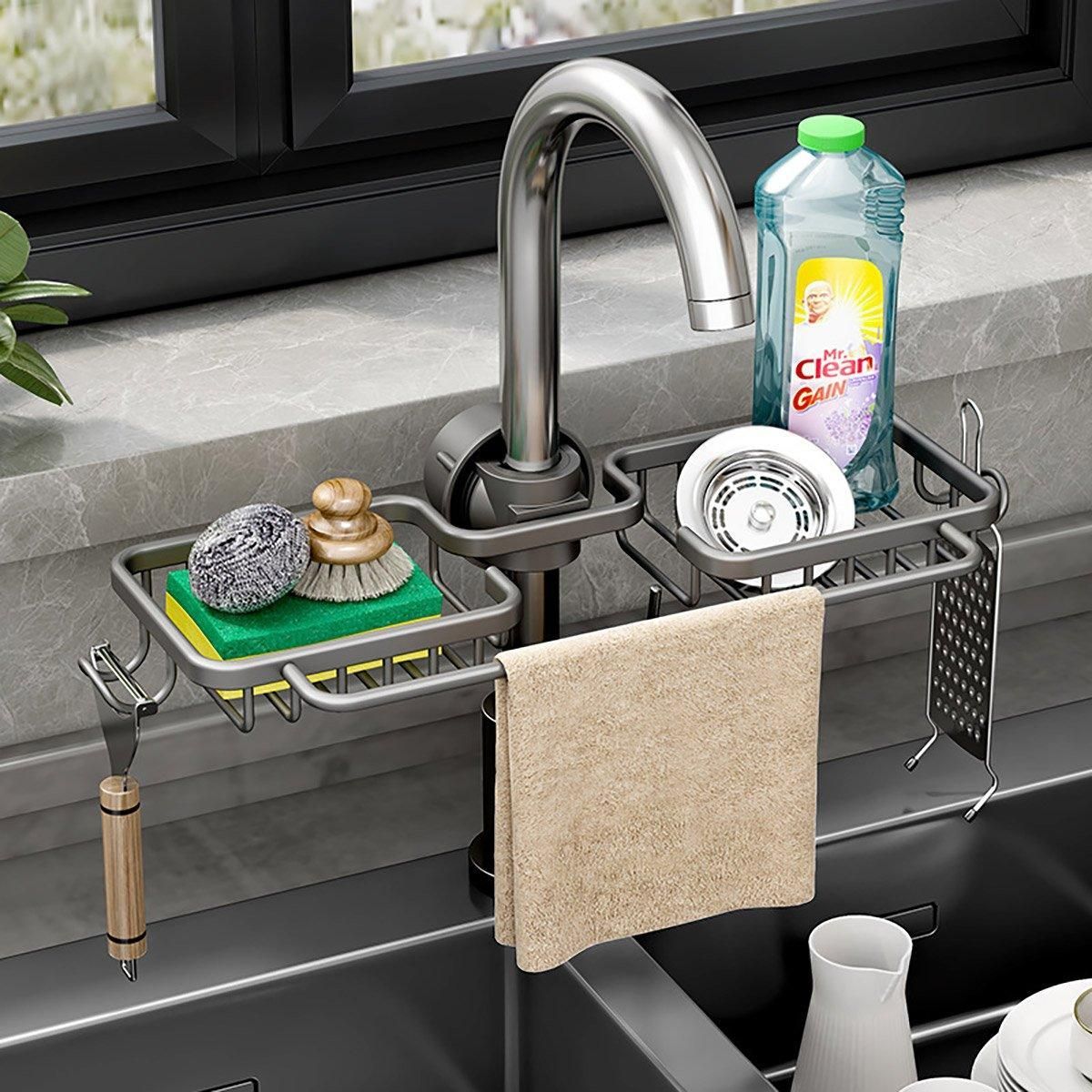 Multifunctional Faucet Shelf Kitchen Storage Sink Draining Basket Household Rack - Silver V528-SLT-SILVER-669395