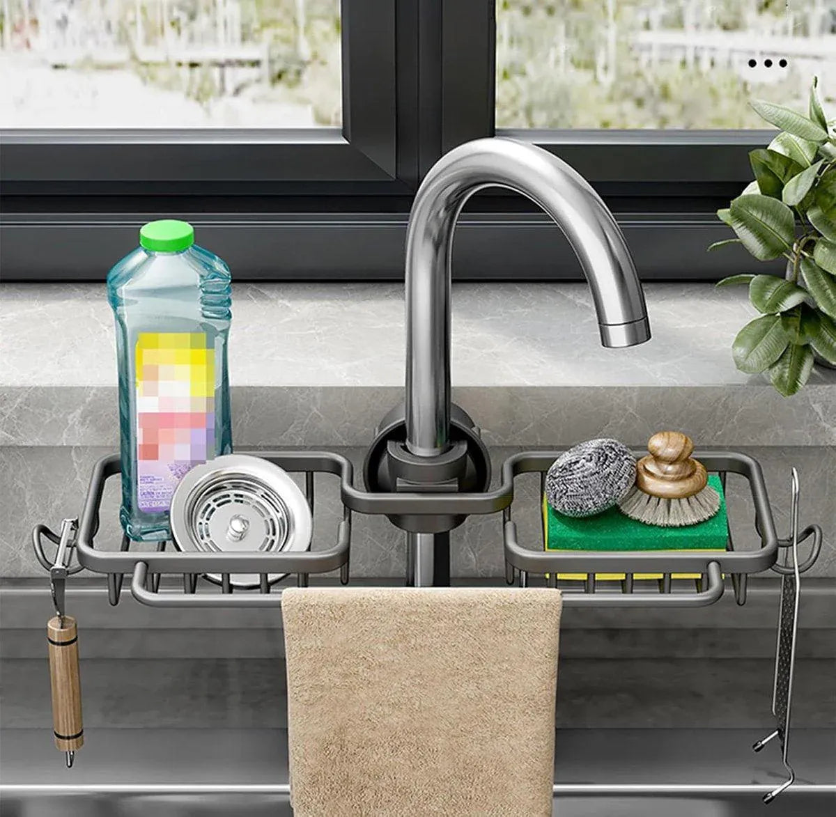 Multifunctional Faucet Shelf Kitchen Storage Sink Draining Basket Household Rack - Silver V528-SLT-SILVER-669395